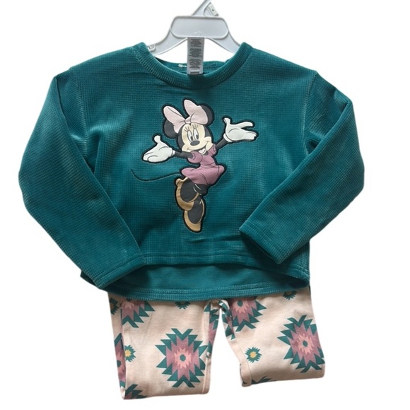Disney Minnie Mouse 2-Piece Outfit Set Sweater & Flare Aztec Pants Girls 4T - Picture 5 of 6